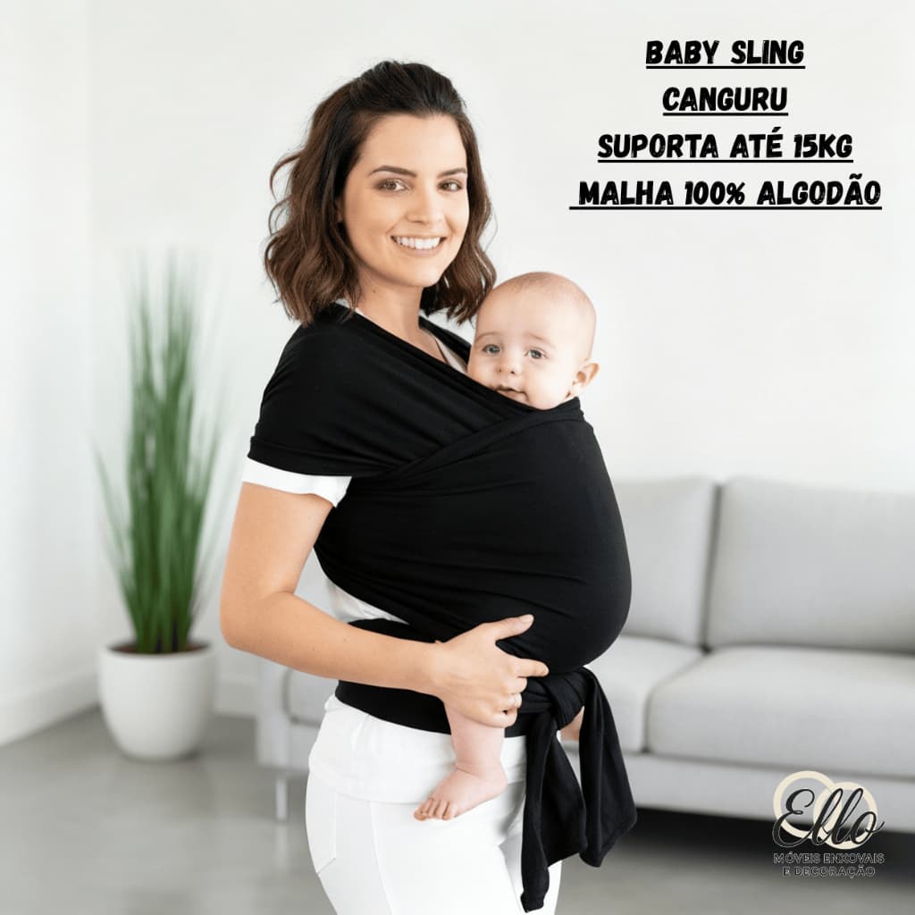 Baby Sling Confortável Mamãe Canguru - Malha 100% Algodão