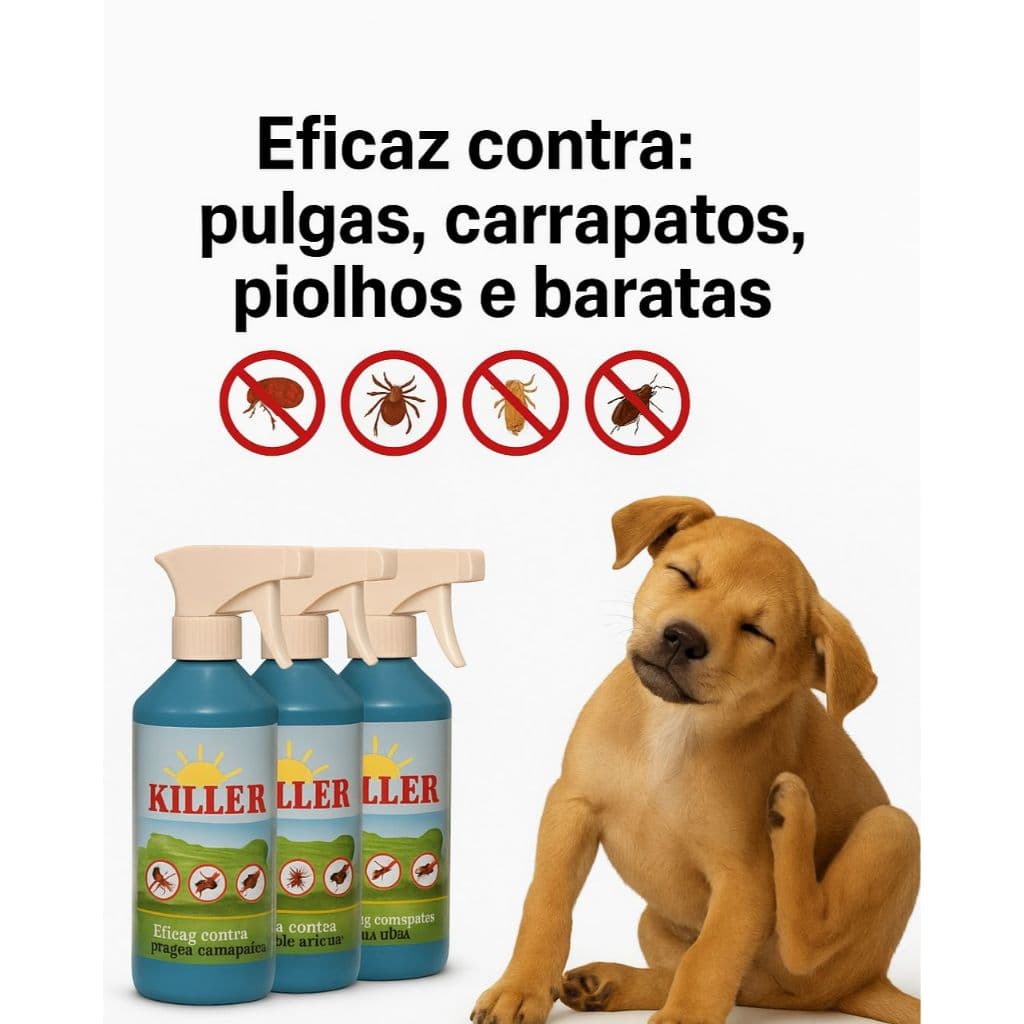 Veneno carrapatos pulgas piolhos baratas cupim killer blue 250ML ate 3 un
