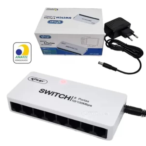 Switch DE Rede 5 Portas E 8 Portas 10/100 Mbps - Divisor De Rede KNUP