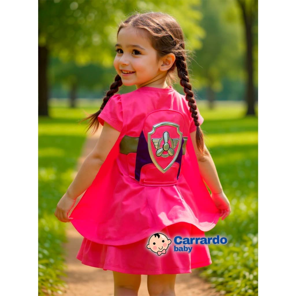 Vestido Infantil Menina Fantasia Skye Patrulha Canina Feminina Princesa Barato Achadinhos Promoção
