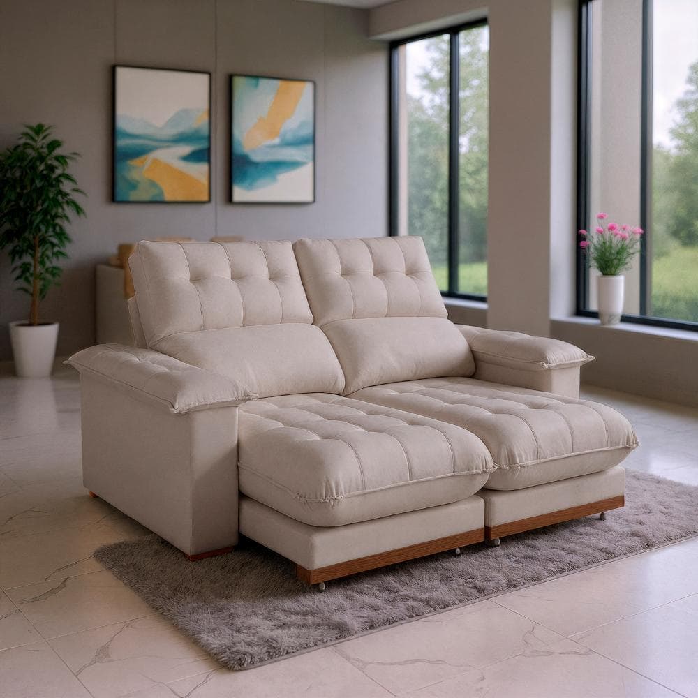 Sofá 2 Lugares 2,00m Retrátil e Reclinável Milano Bom Pastor