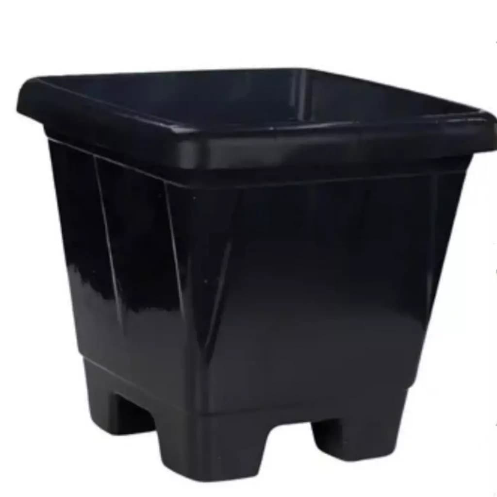 Kit 12 Vasos Quadrados Preto M 8 L Horta Planta Casa Jardim Mudas