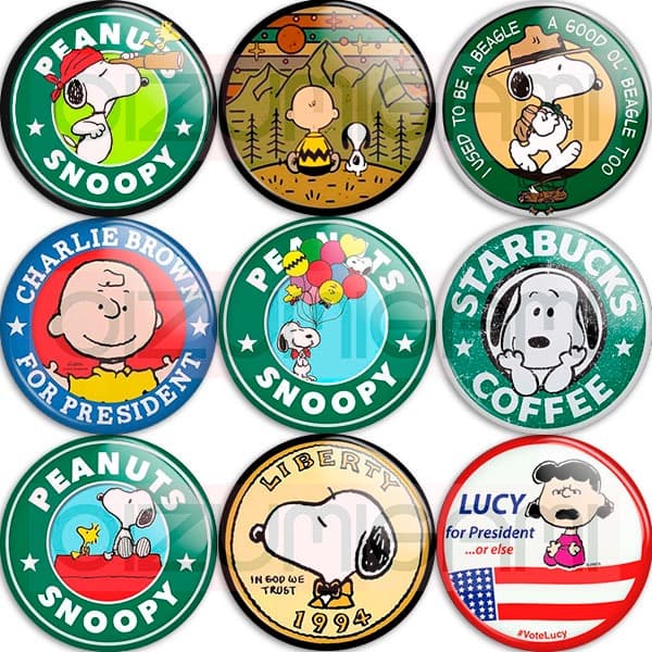 Botons - Bottons - Buttons - Snoopy - Variação 01 - Tam: 4,5cm