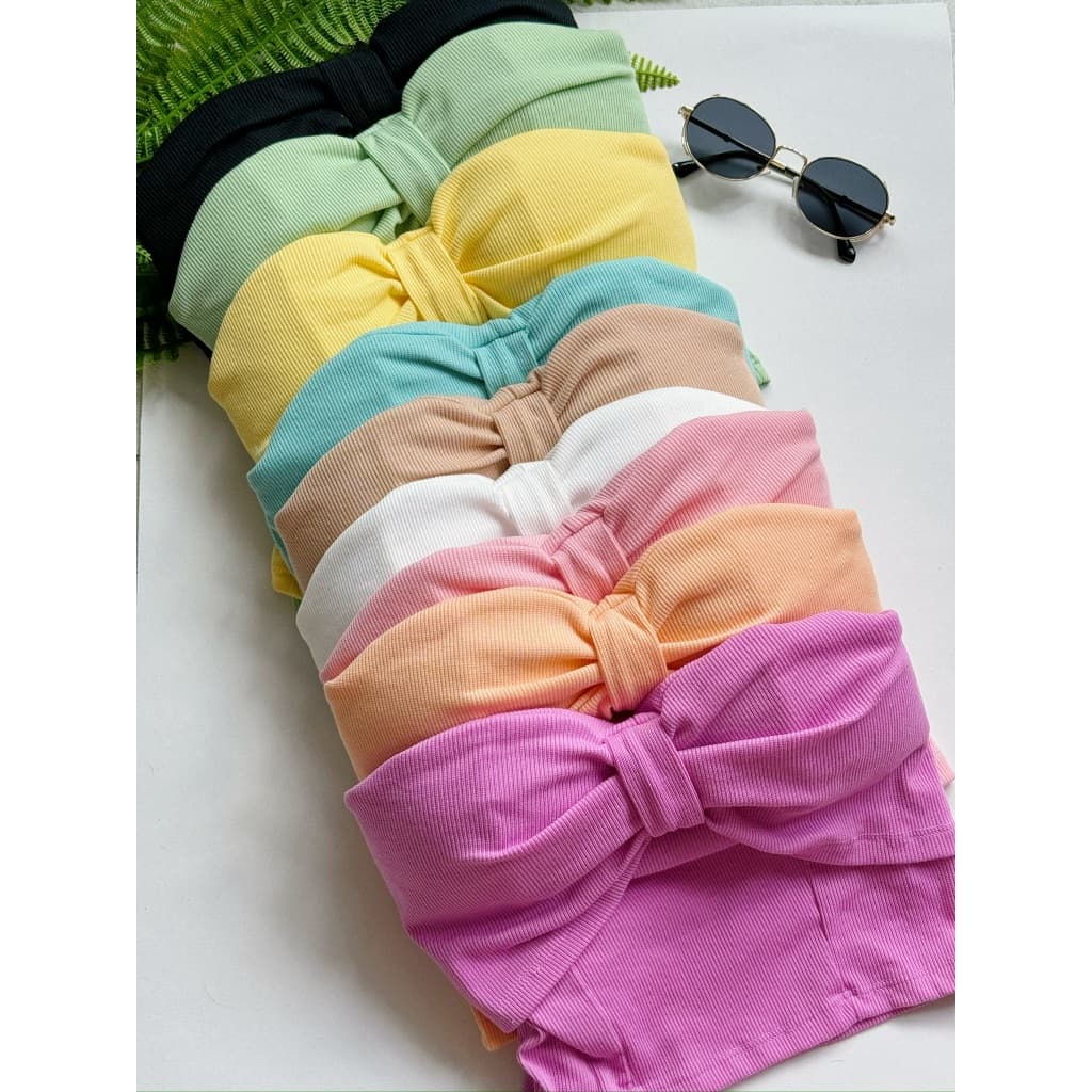 Cropped Feminino Top Tomara que Caia Nó Com Bojo Tecido Ribana