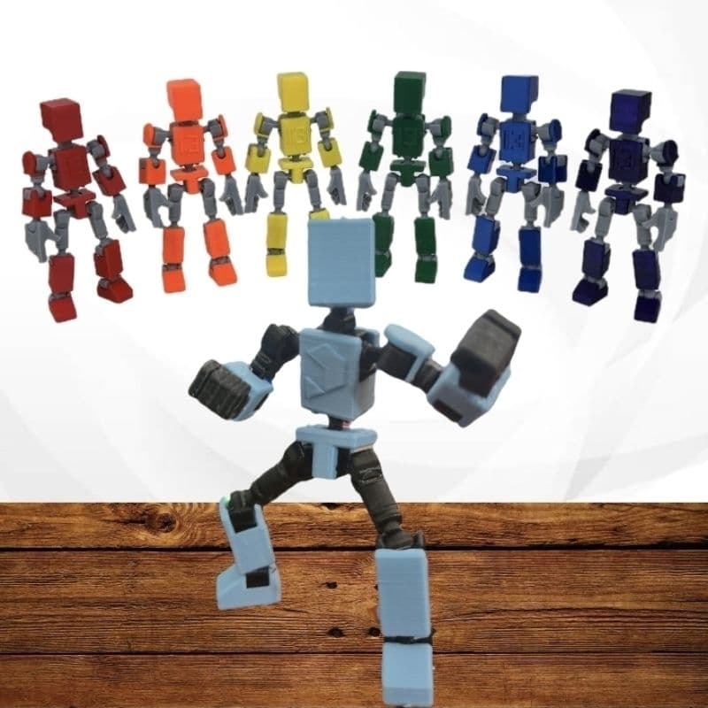 Boneco Robô Mini Dummy 13 | Brinquedo Articulado de Ação 3D Criativo
