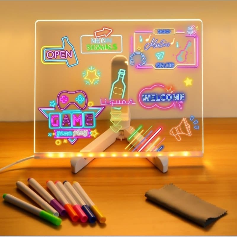 Quadro De escrever Luminoso com Led - Mensagens e Desenhos que Brilham  Iluminação Decorativa, Presente para Crianças