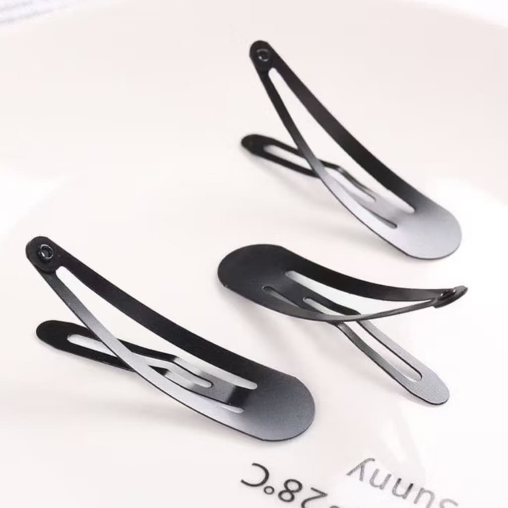 10 Unidades Presilha de Cabelo Tic Tac na cor Preta