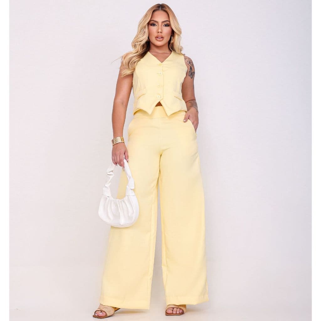 Conjunto Social Calça e Colete Candy Colors