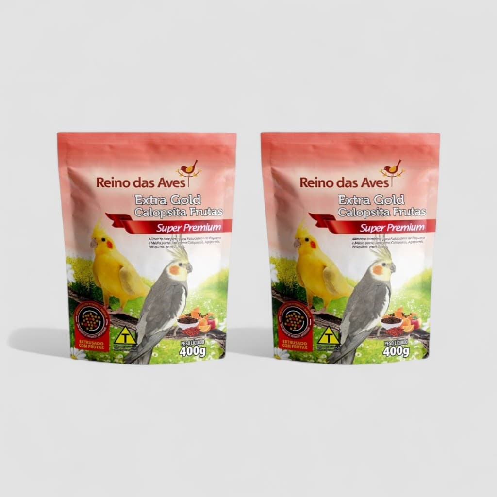 KIT 2 EXTRA GOLD CALOPSITA FRUTAS 400G