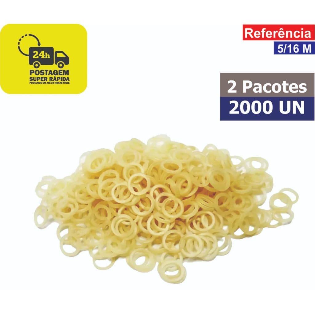 2000 Borrachinhas Elástico Para Laços Pet - 5/16 Médio