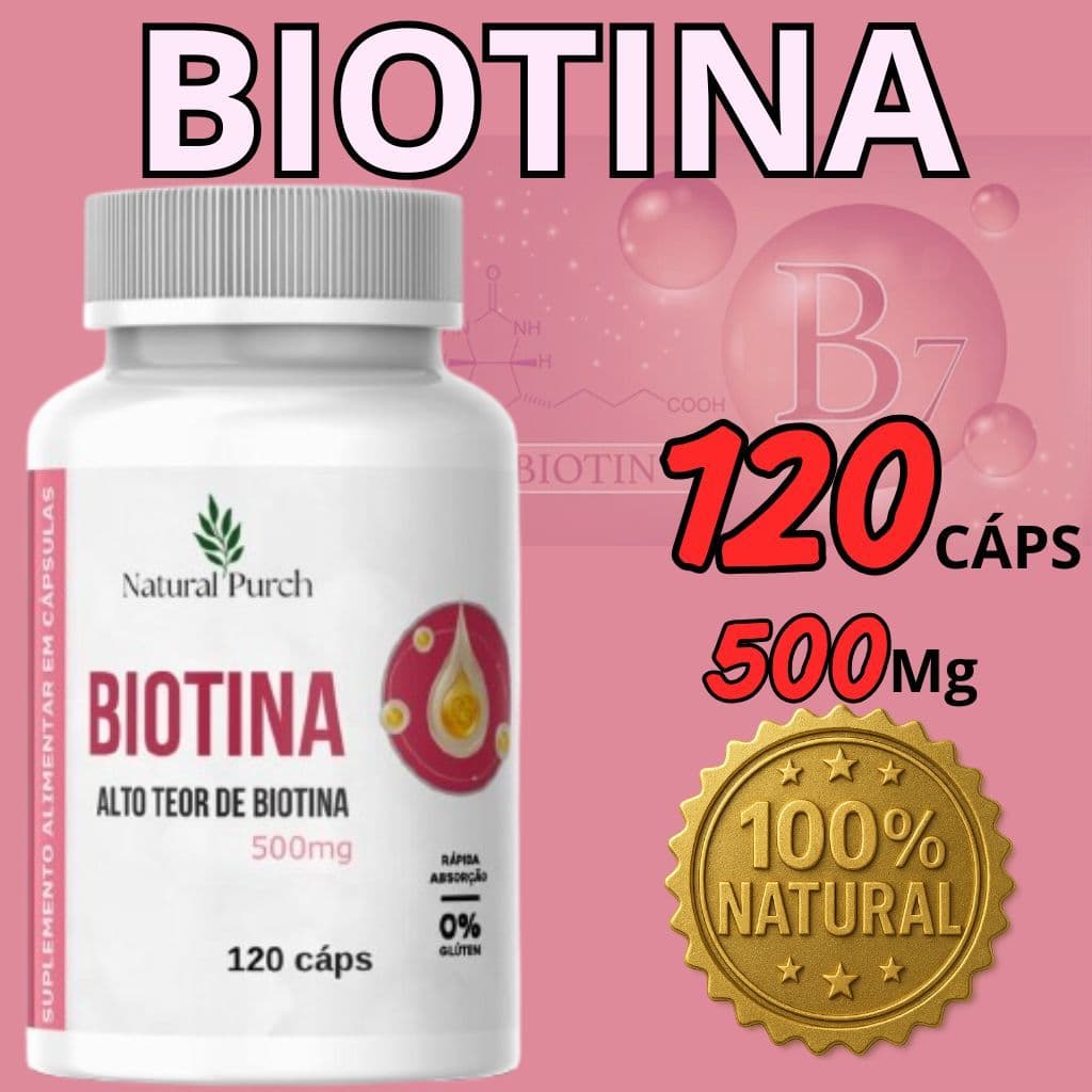 Biotina Autêntica 120 Cápsulas - Suplemento Capilar