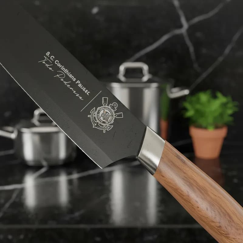 Faca Churrasqueiro Oficial Do Corinthians Licenciada Com Caixa de Presente Imantada