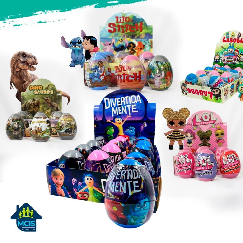 Ovos Surpresa 6 e 12 unidades diversas personagens menina e meninos