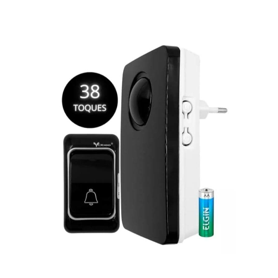 Campainha Sem Fio Inteligente Atek LK-TA001 / LKM 3013P – 38 Toques, Alcance 200m, Volume Ajustável