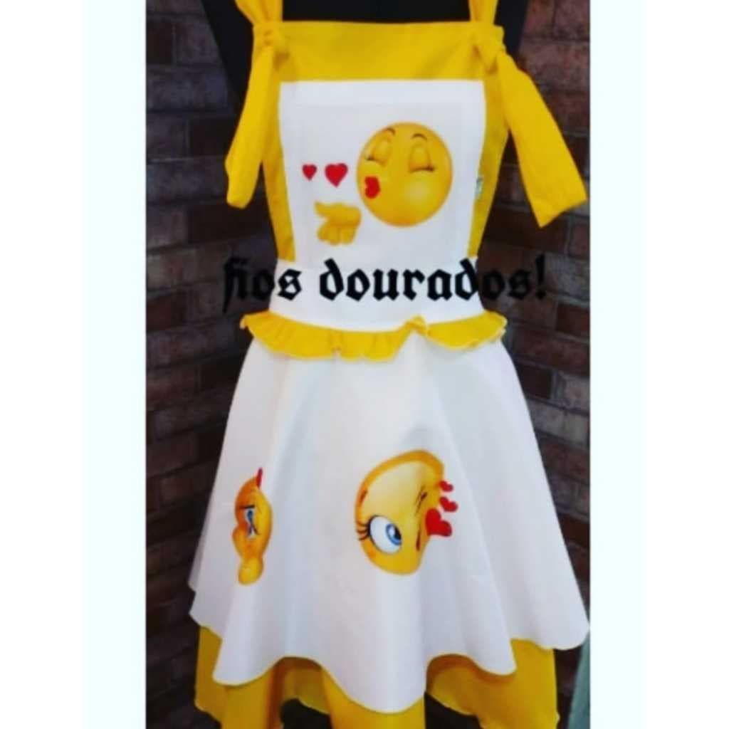 JARDINEIRA EMOÇÕES AMARELA COM DESENHOS EMOJIS MINISTRAÇÃO INFANTIL SETEMBRO AMARELO.