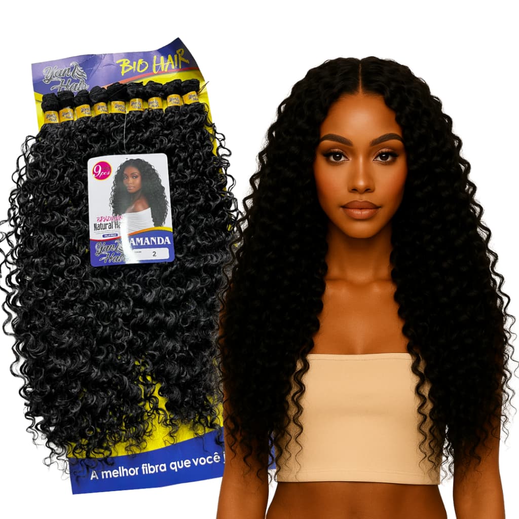 Cabelo Cacheado 60cm Amanda Bio Fibra 300g Crochet Braids