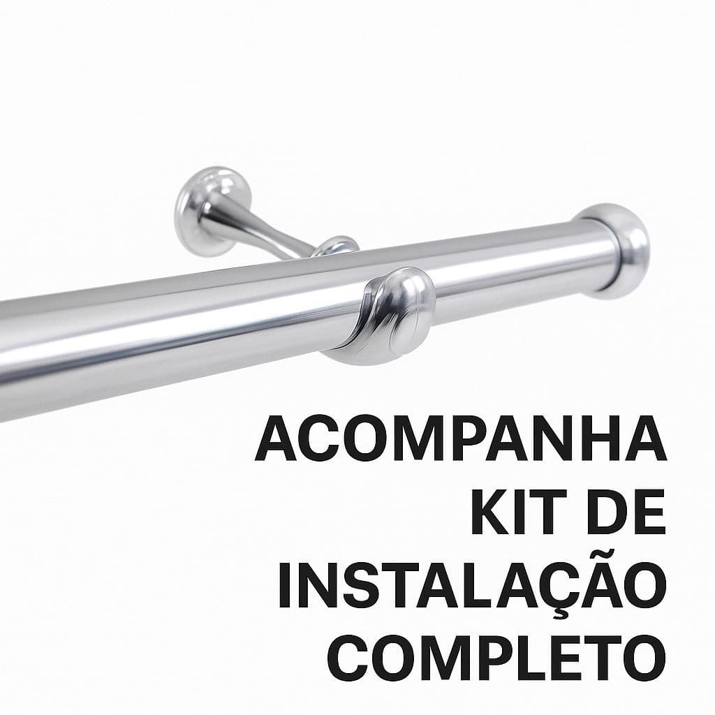 Kit Varão Para Cortina 2,00 Metros 19mm (Fino)  Resistente Várias Cores - Envio Imediato