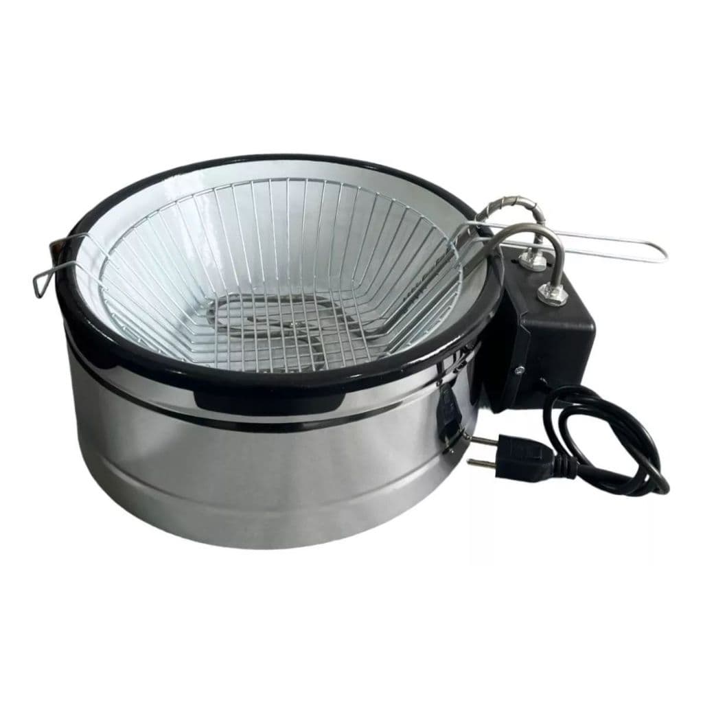 Fritadeira Elétrica 7L Tacho Esmaltado Redondo Profissional para Pastel Batatas e Salgados