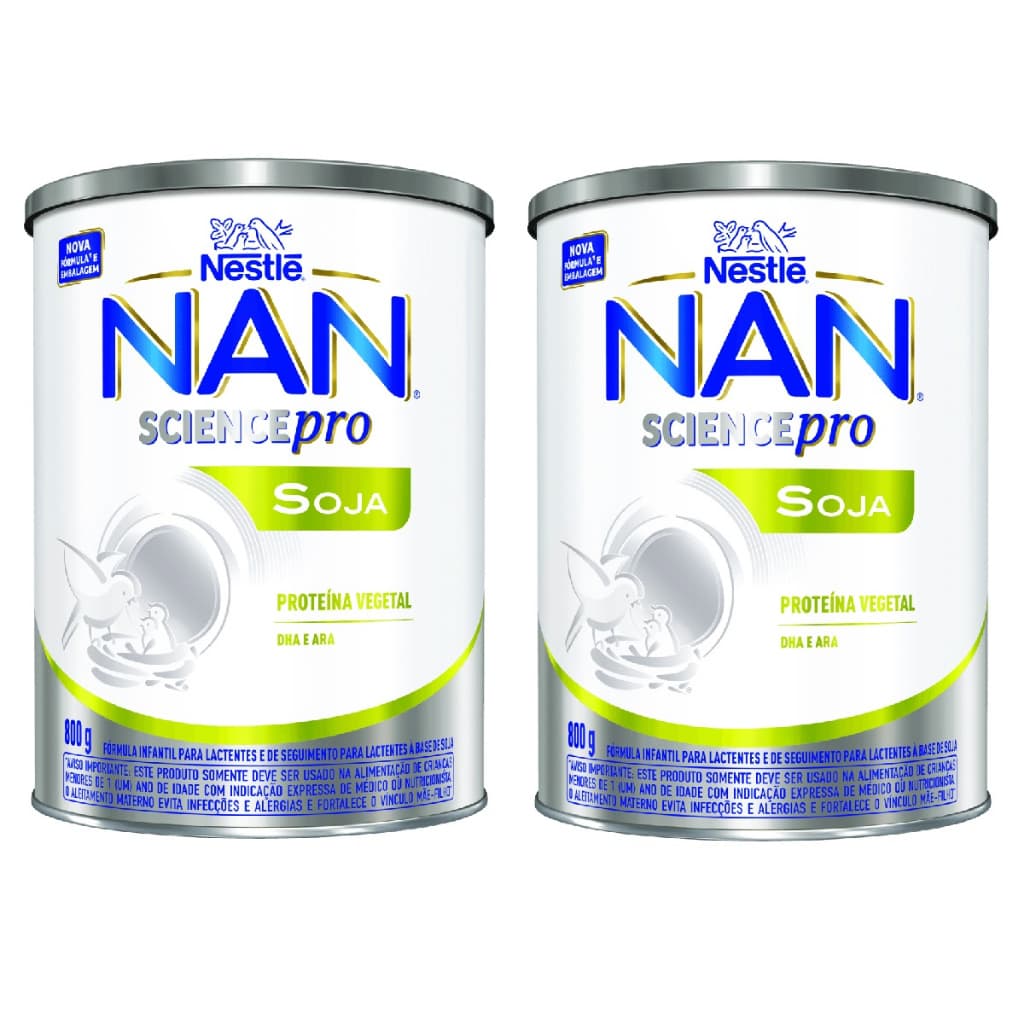 Kit 2 Latas NAN Science Pro Soja 800g Fórmula Infantil