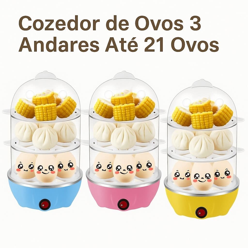 Cozedor 7 / 14 / 21 Ovos 110v Alimentos À Vapor Vegetais Cozinhar Multifunção Pronta Entrega