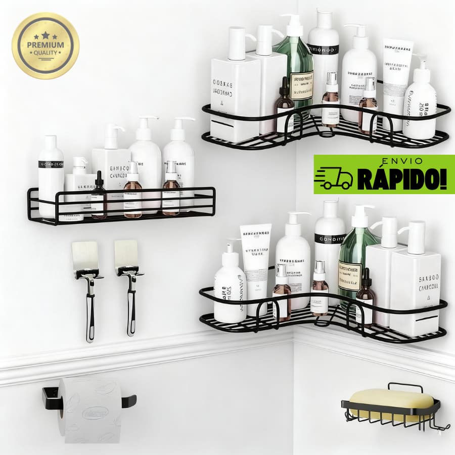 Prateleiras Suporte Com Alto Adesivos Para Parede Banheiro Lavanderia Shampoo Sabonete 1/2/3/4/7PECA