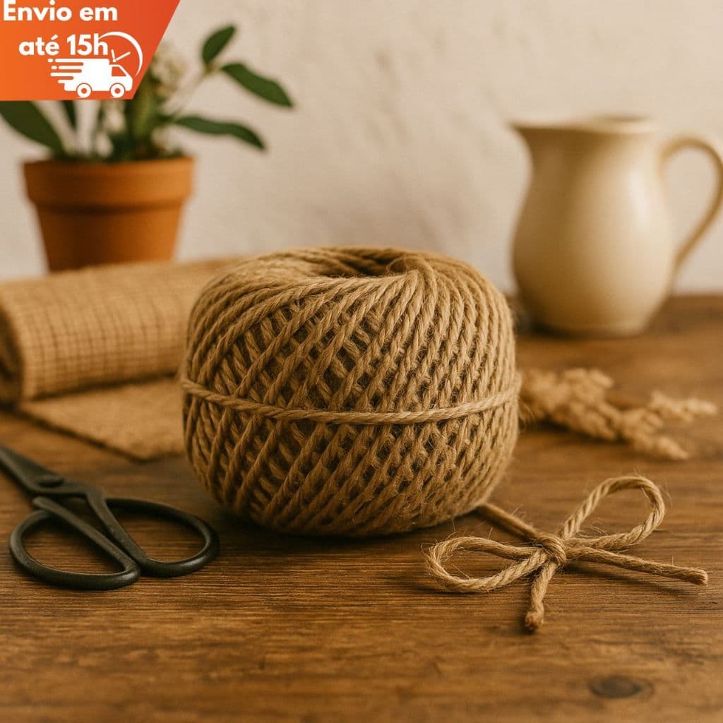 Cordão de Juta Natural 30m para Artesanato, Embalagens, Decoração e DIY Sustentável