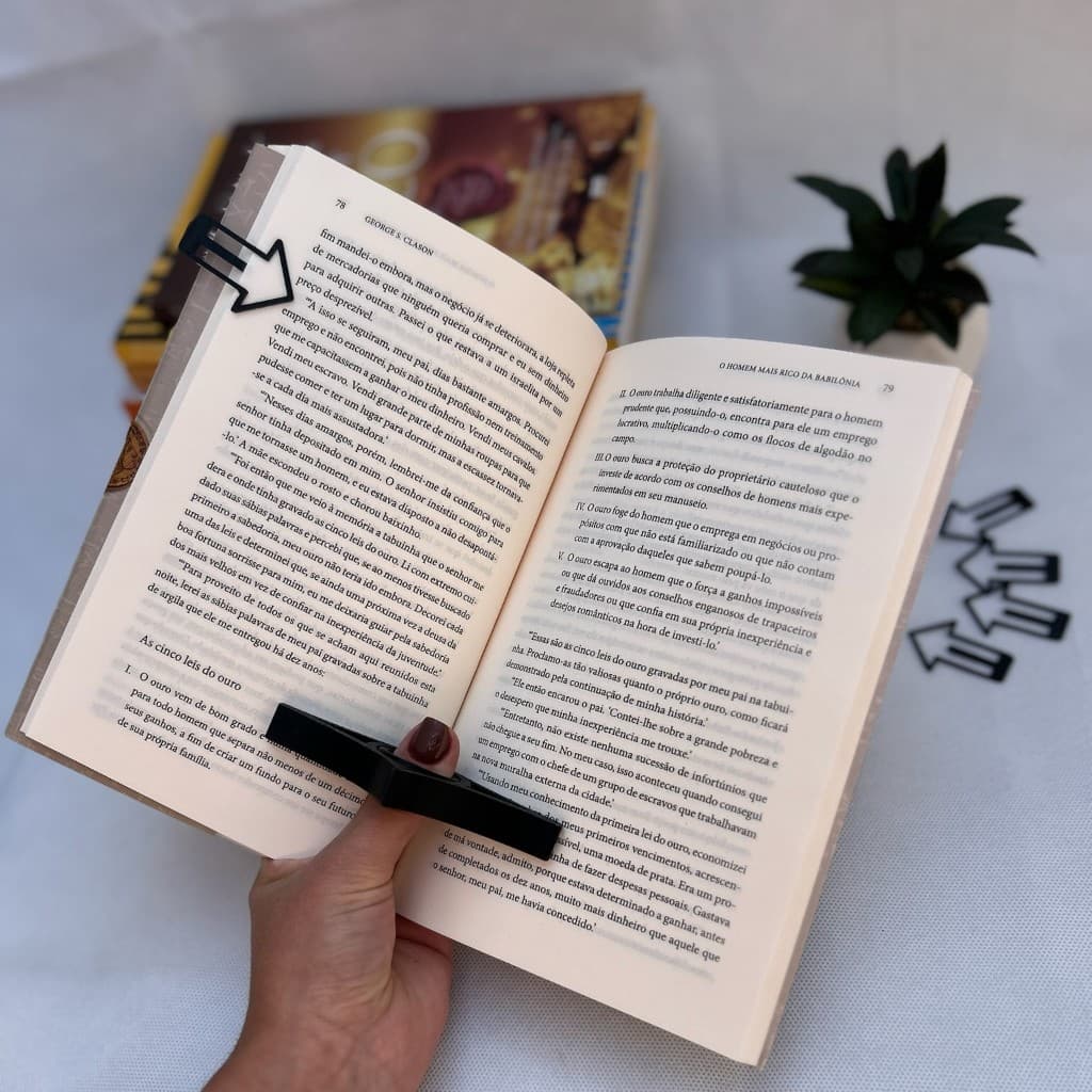 kit marcador de pagina mais  suporte anel para leitura livro