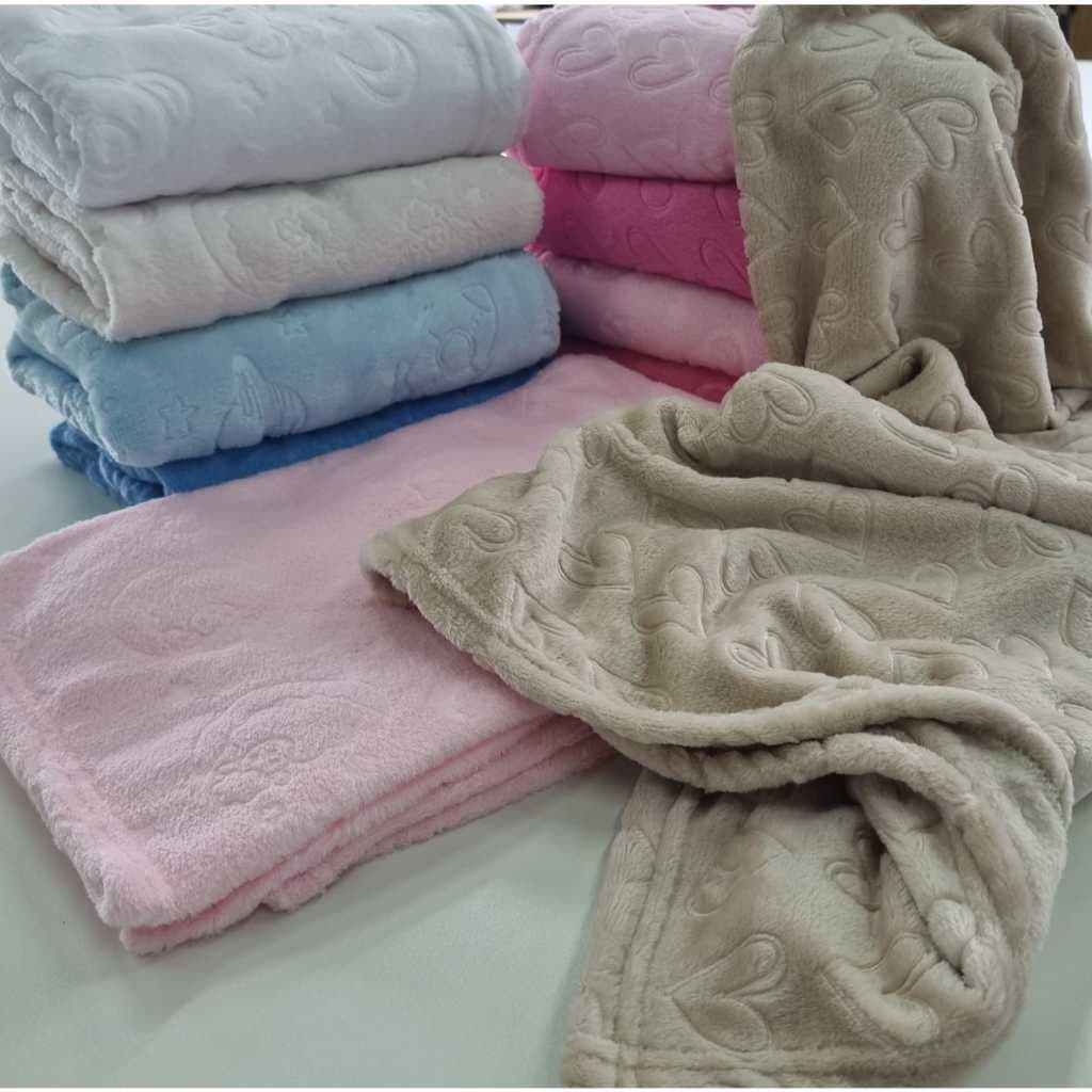 Kit 2 Mantas 3D Bebe Menina Menino Cobertor Microfibra Desenhos Saida Maternidade RN Berçário Macio