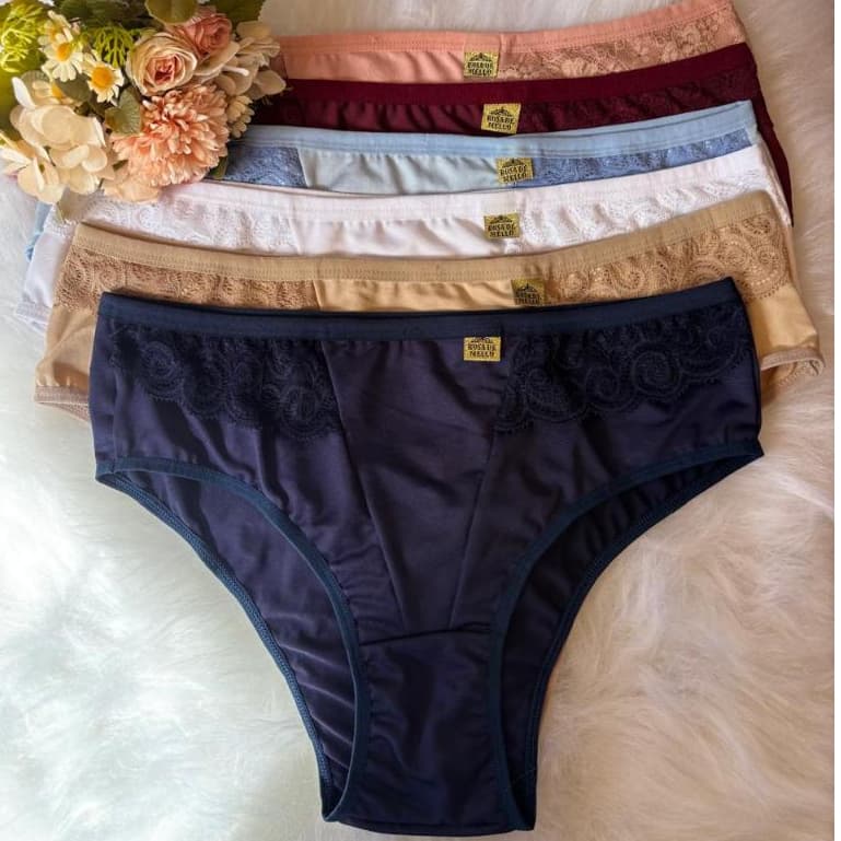 Kit 5 Calcinhas Plus Size Conforto Sexys com Renda Feminina Lingerie Dia a Dia Revenda Promoção