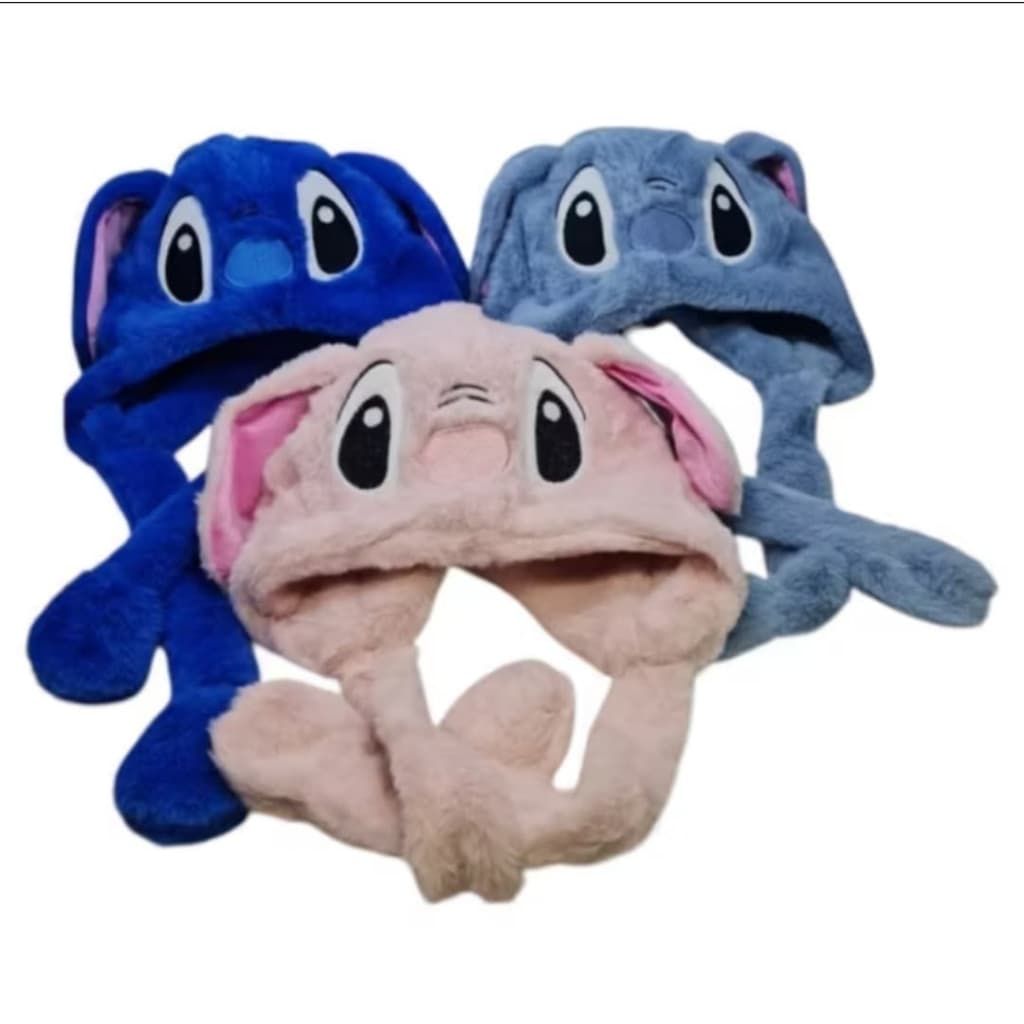 Touca Infantil Stitch e Angel com Cachecol Integrado | com Desenho Animado | criança tendencia2026**