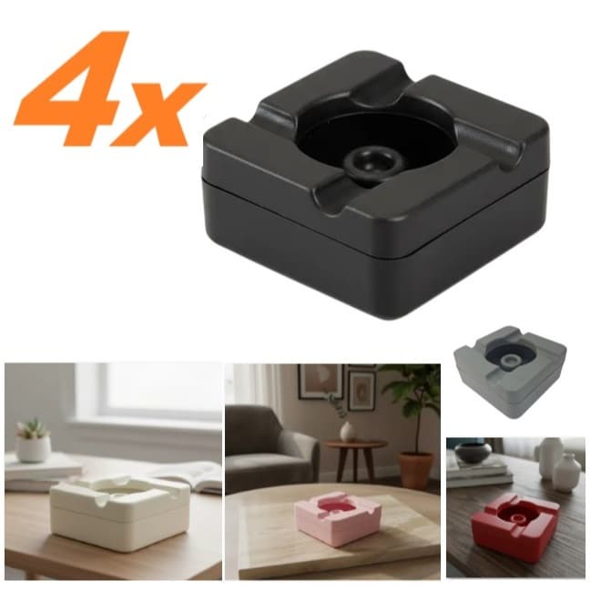 Kit 4 Cinzeiros com Apagador Reservatório Prova de Vento -