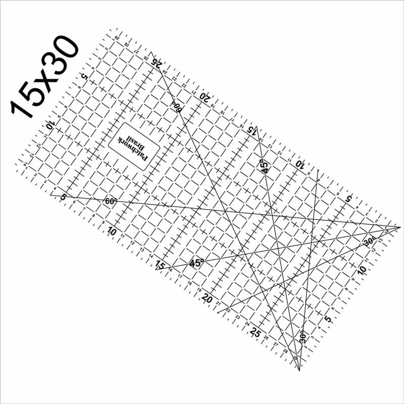 Régua 15x30 Cm Gravada A Laser Patchwork