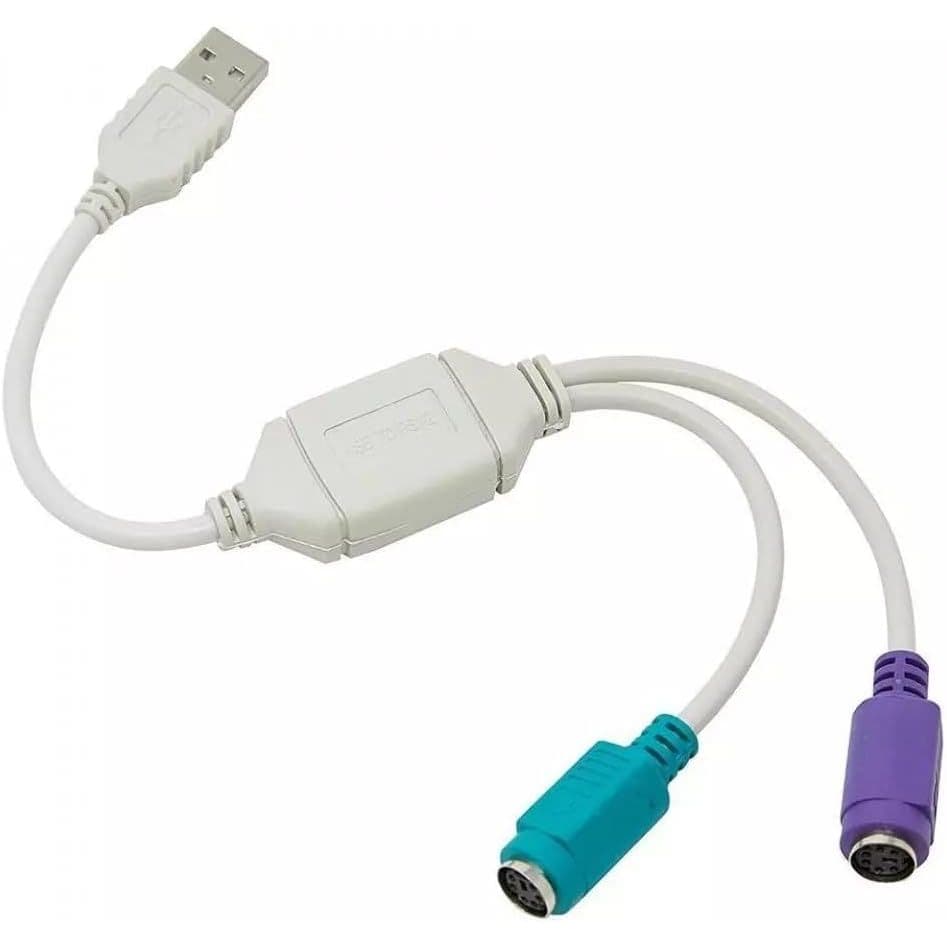 Cabo Adaptador Usb 2 Portas Ps2 P/ Teclado E Mouse PS2