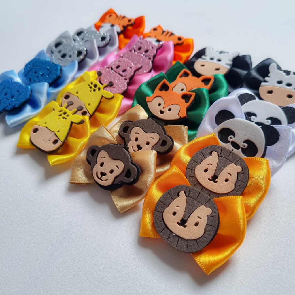 Kit 20 Laços Pet M Safari Luxo | Lindos e Coloridos | Ideal para Banho & Tosa e Uso Diário