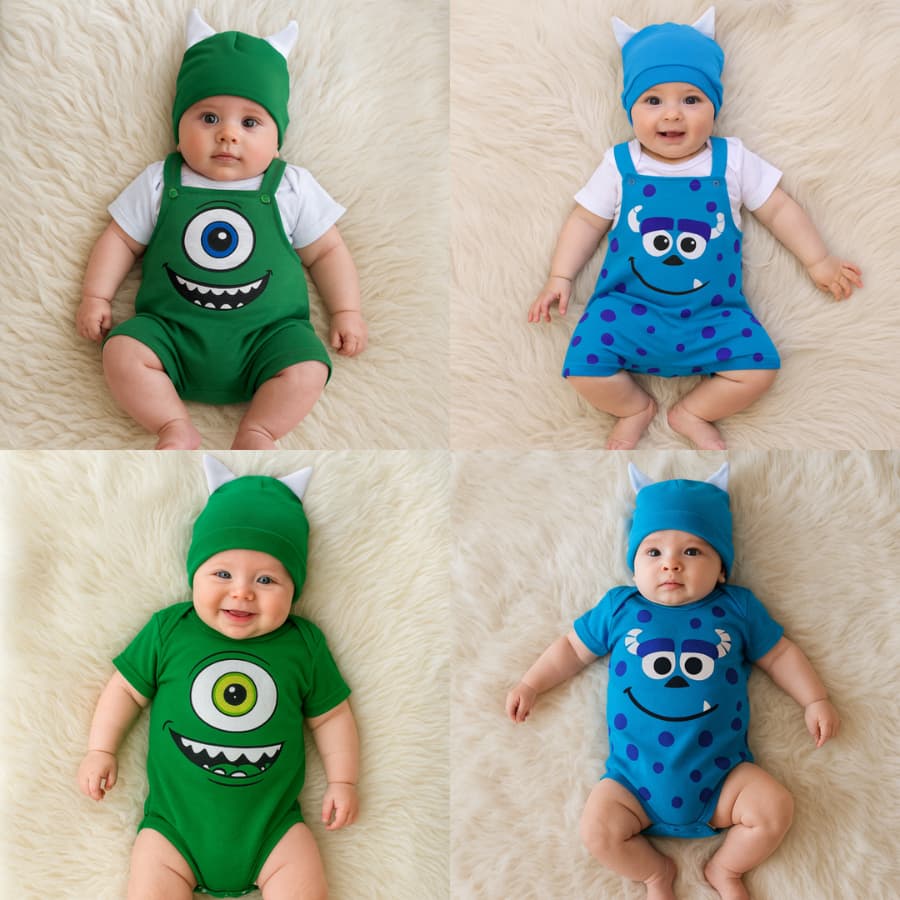 Body Bebê Temático Mesversário Kit 3 Peças 100% Algodão