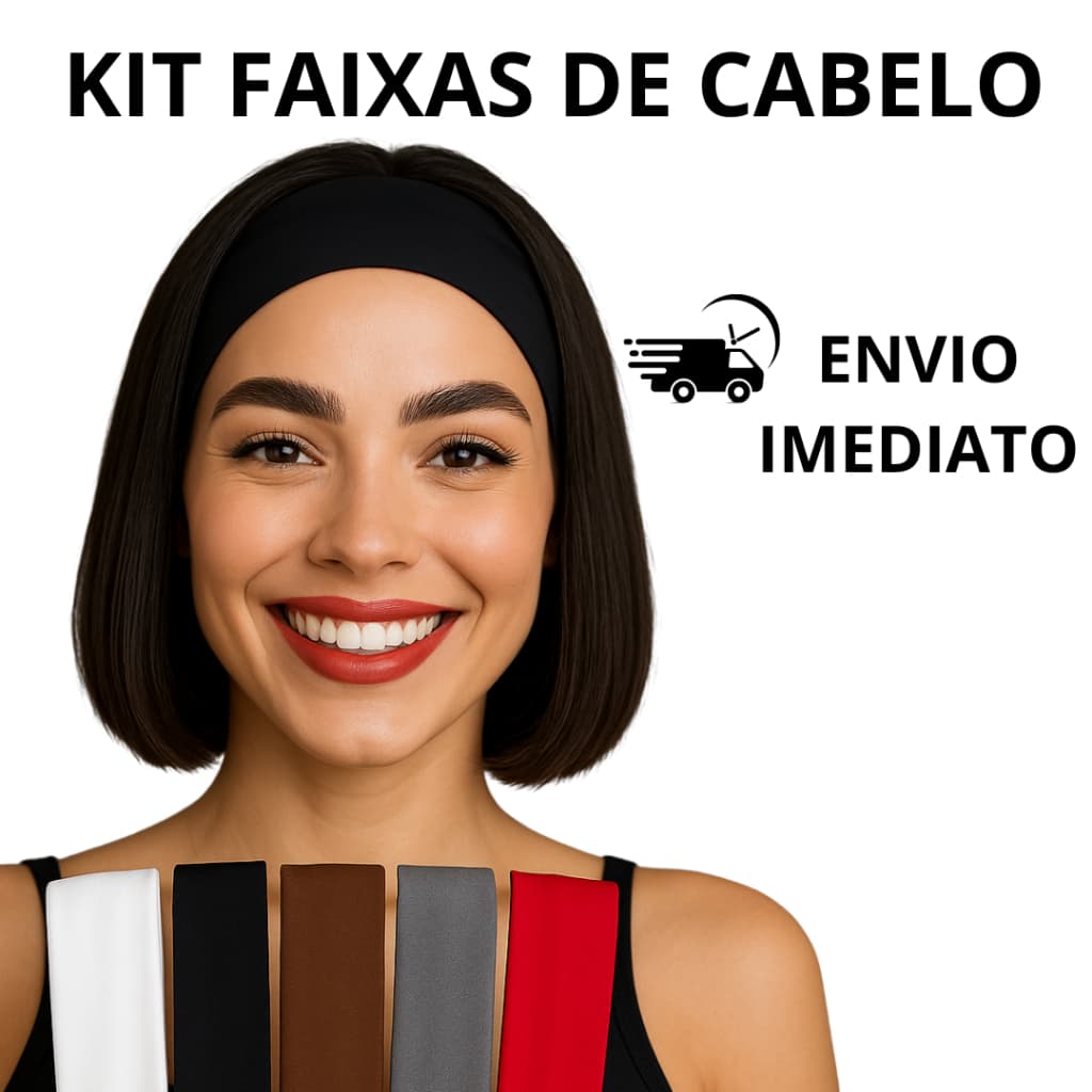 Kit 3 Faixas de Cabelo Feminino Tecido Suplex Esportes e Casual