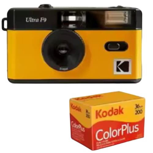 Câmera Analógica Kodak Ultra F9s + Filme Color Plus 36 Exp Amarelo