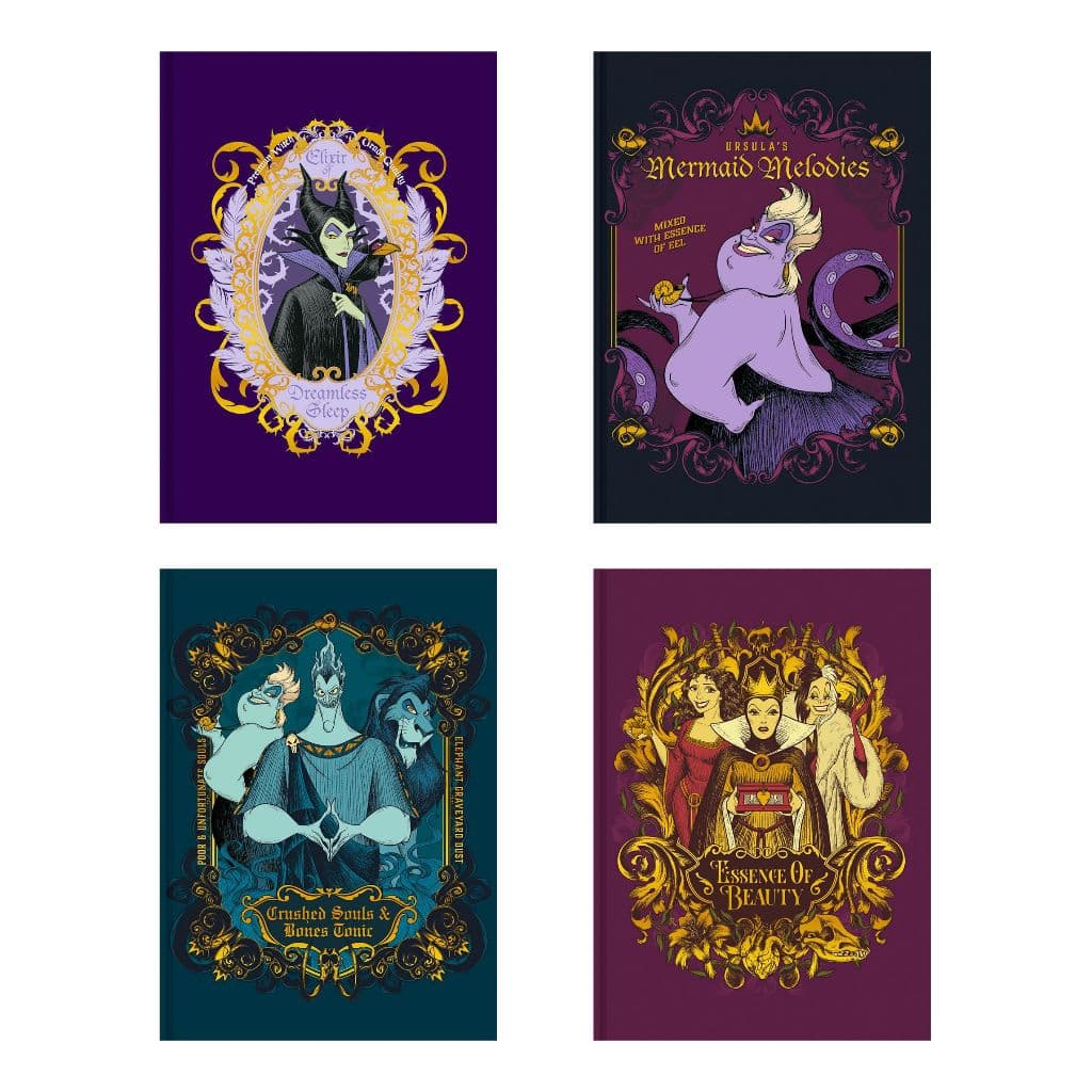 Caderno Colegial Capa Dura Vilões da Disney 17,9x24,1cm 160 Folhas - Animativa Vintage