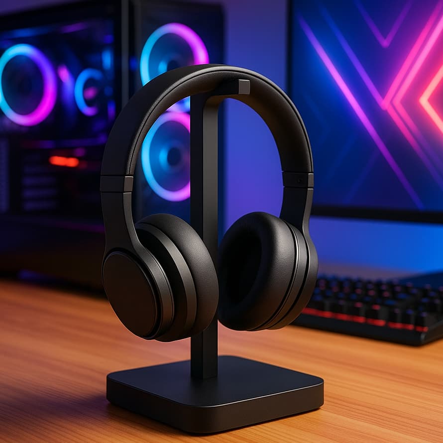 Suporte de Mesa para Fone Headset Controle Gamer Universal Elegante Minimalista