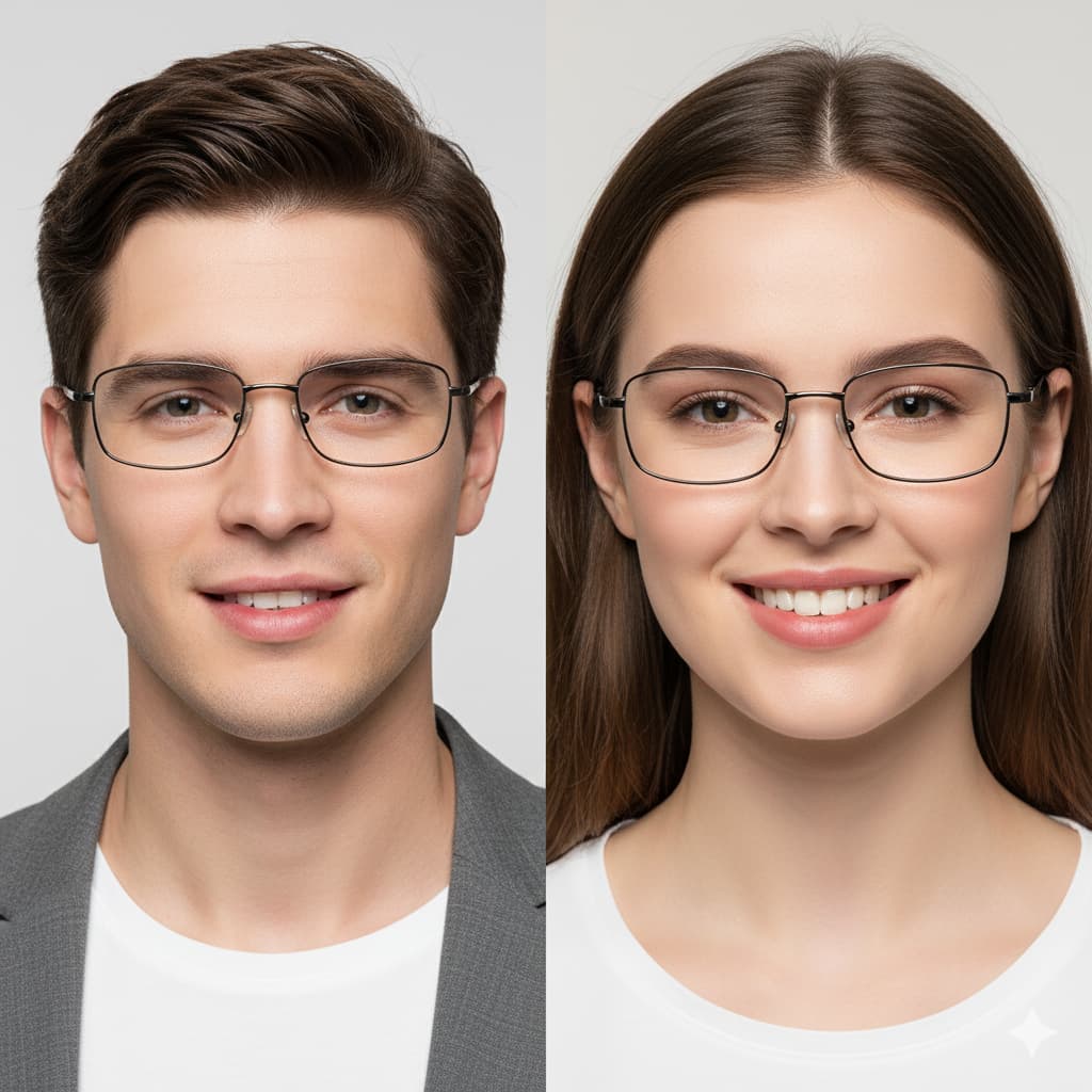 Óculos com Grau Armação de Metal Pode ser trocada lente