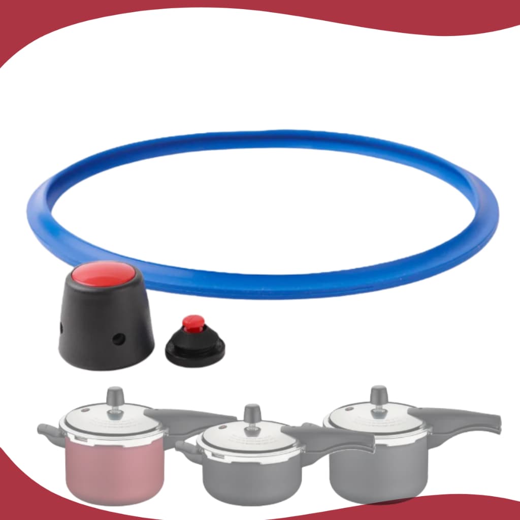 Kit Reparo Panela Pressão Tramontina Vancouver 20cm 24cm 3 Peças Borracha Vedação + Pino + Válvula