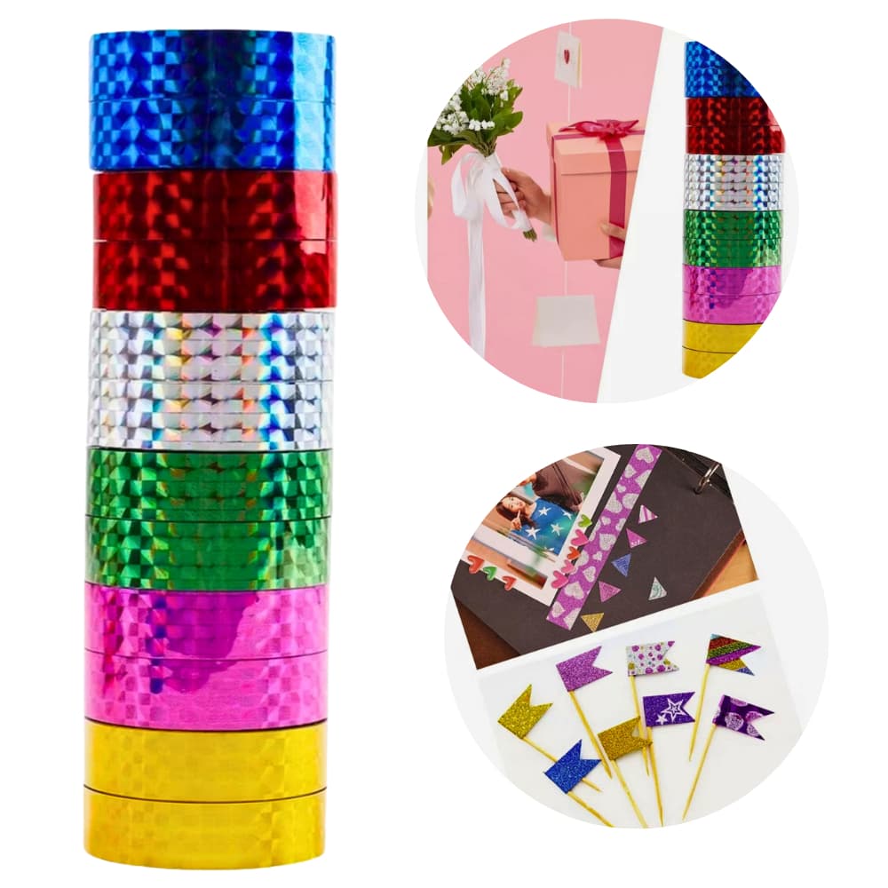 Kit Com 12 Fitas Adesivas Coloridas 3 Metros Cada Cor