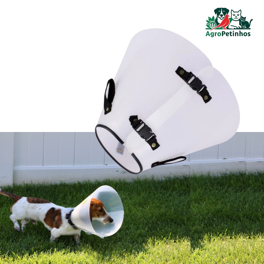 Colar Elizabetano Pós-Cirúrgico para Cachorros – Cone Protetor Anti-Lambeção Cães, gatos, pet