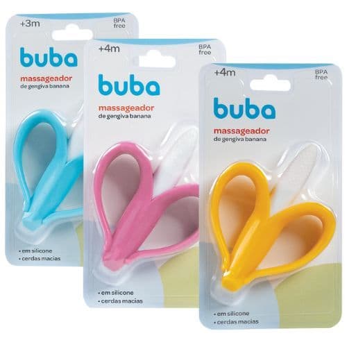 Massageador De Gengiva Buba Banana Mordedor Bebê Bananinha Infantil Silicone Dentinho Bebe