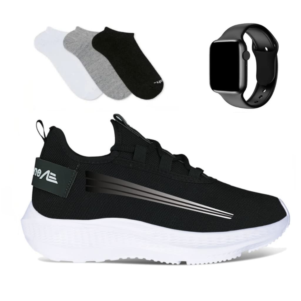 TENIS MASCULINO E FEMININO ACADEMIA CAMINHADA TREINO ADAPTION KIEV COM RELÓGIO DIGITAL E MEIA DO 34 AO 45