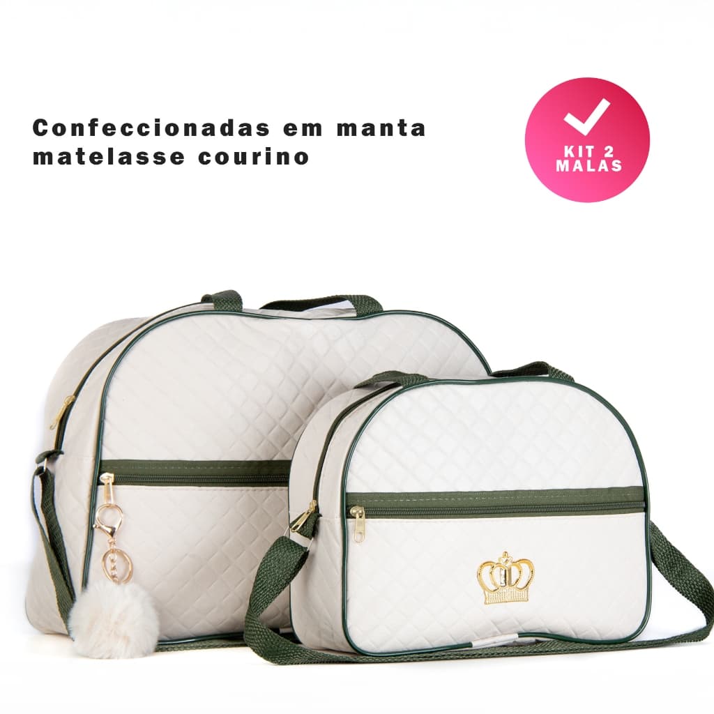 Kit 2 Bolsa Maternidade Menino/Menina Mala Para Bebê de Luxo Várias Cores C/ Pompom ENTREGA RÁPIDA