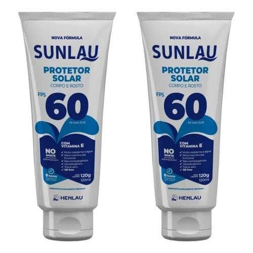 Kit 2 Protetor Solar Fator 60 Corpo e Facial 120g - Sunlau