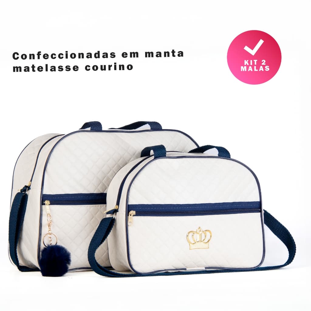 Kit 2 Bolsa Maternidade Menino/Menina Mala Para Bebê de Luxo Várias Cores C/ Pompom ENTREGA RÁPIDA