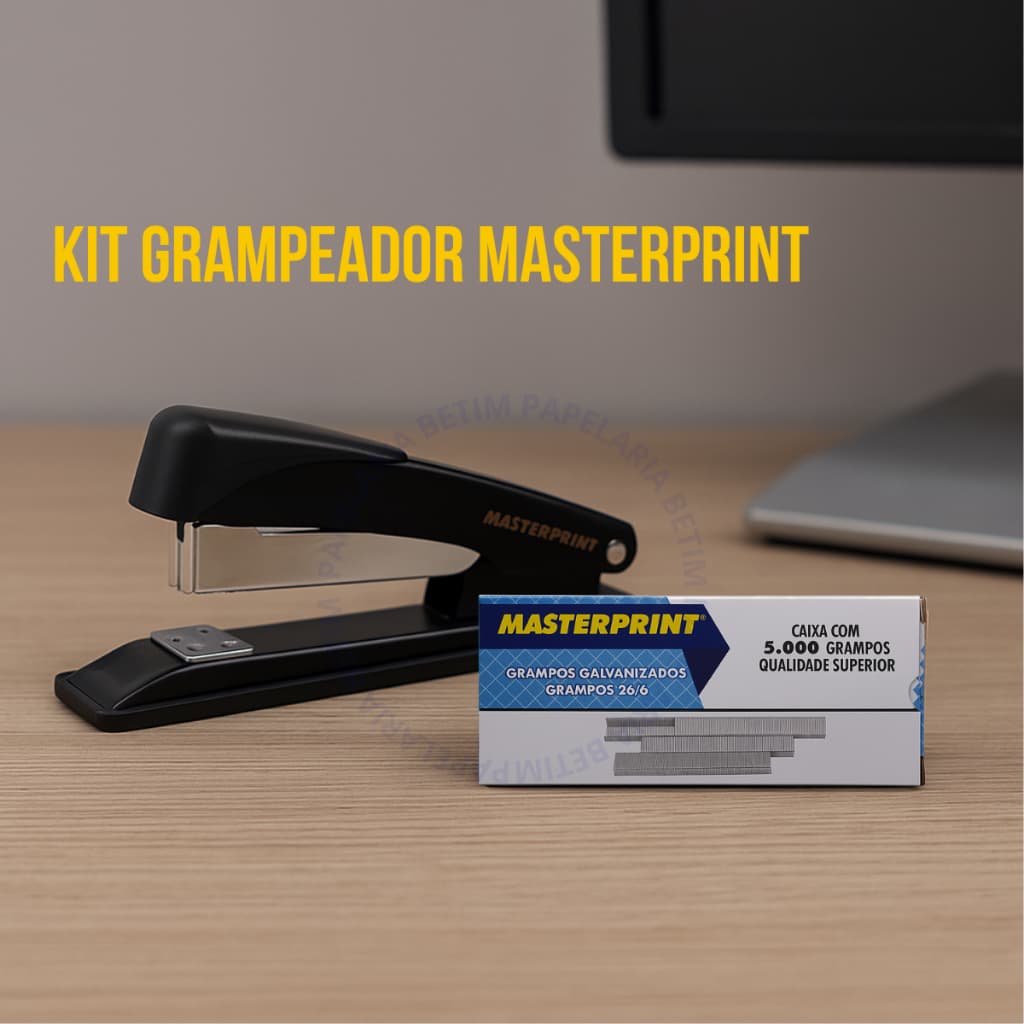 Kit Grampeador Mp300 + 5.000 Grampos 26/6 Galvanizados Masterprint