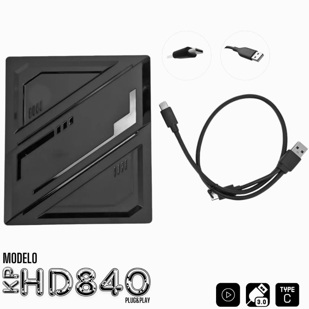 Gravador e Leitor Externo CD/DVD USB 3.0 Tipo-C Slim Portátil KNUP Kp-HD840